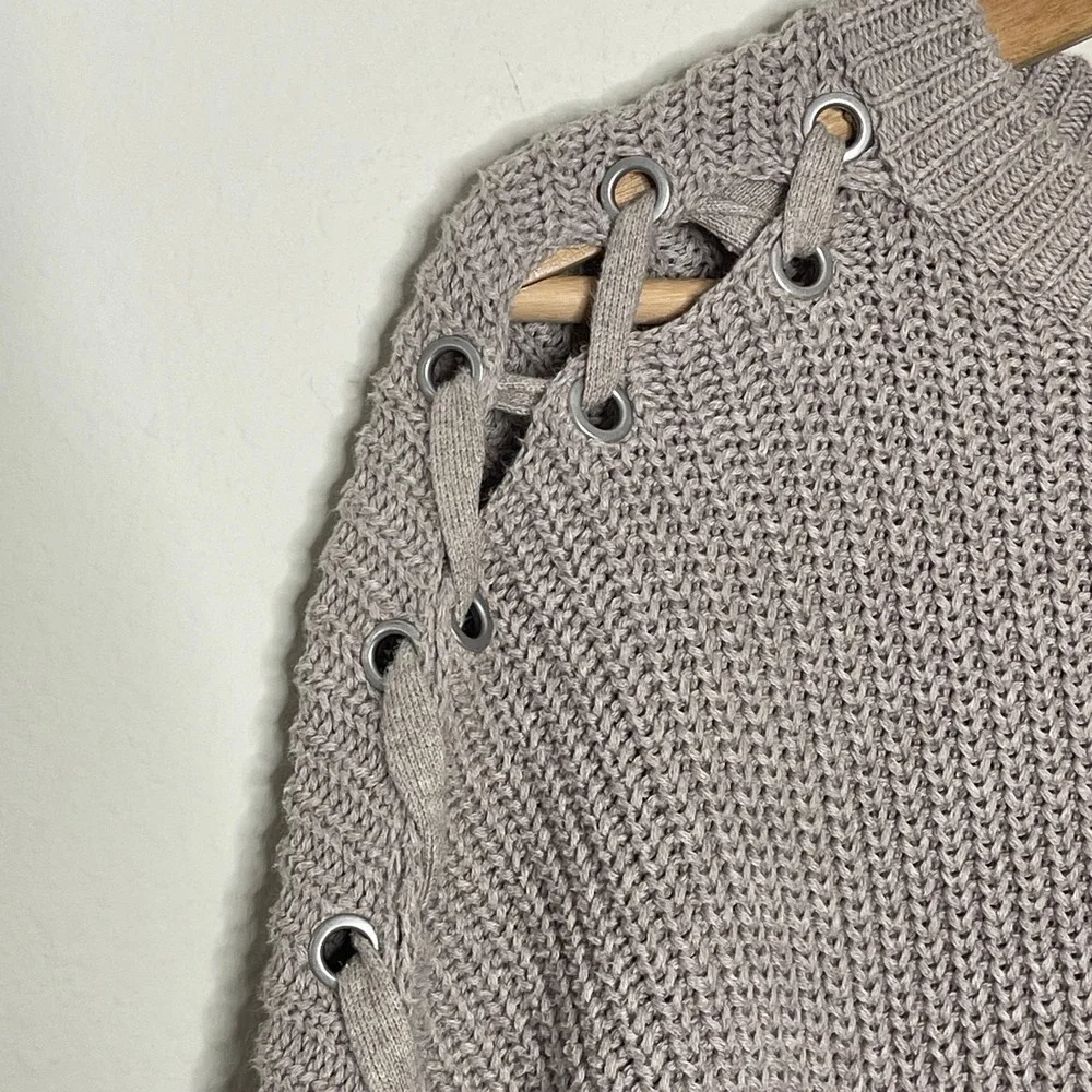 ALLSAINTS Aria Lace Ribbon Cotton  Sweater Size Small - Picture 4 of 8